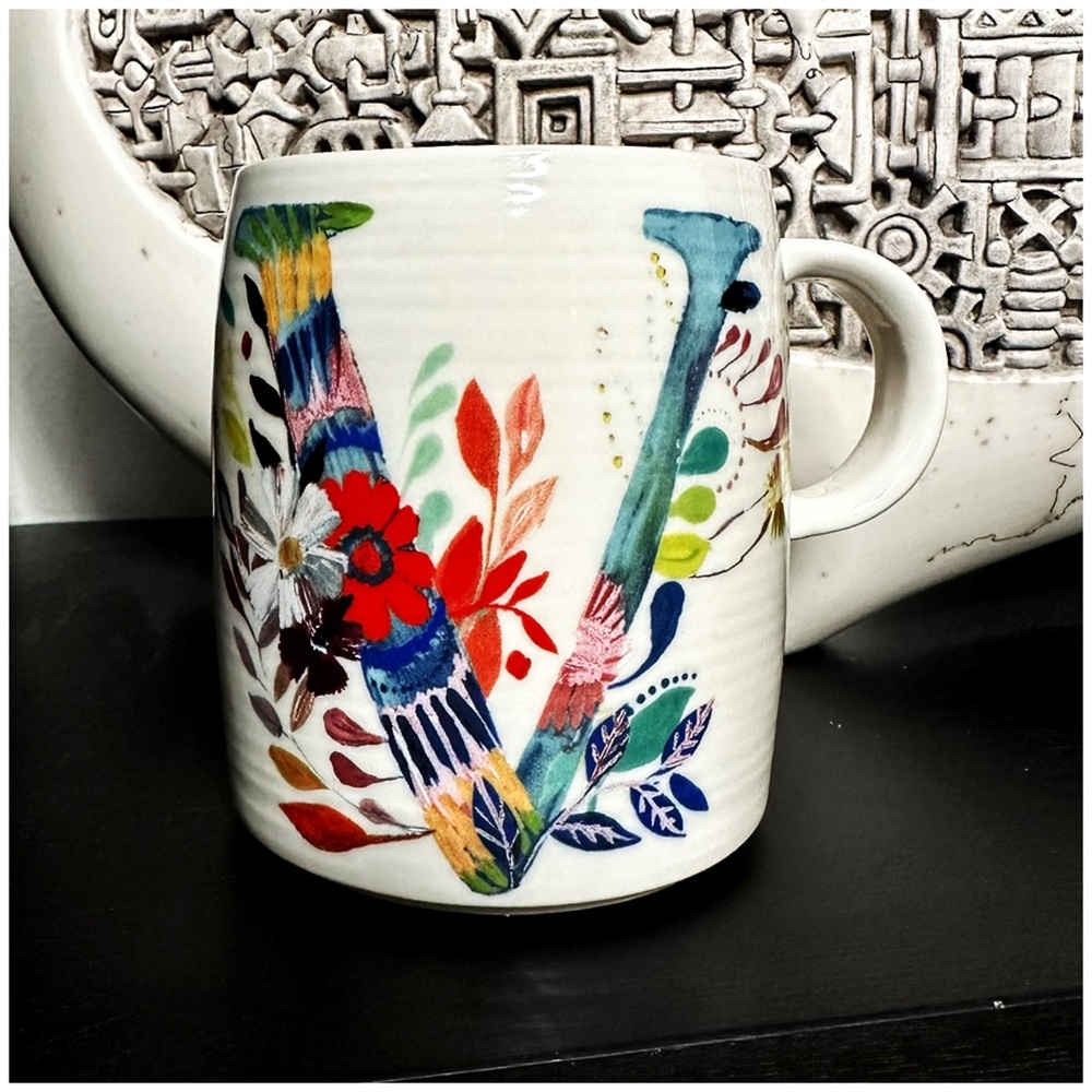 Anthro “Petal Palette Monogram Mug” - Picture 2 of 14